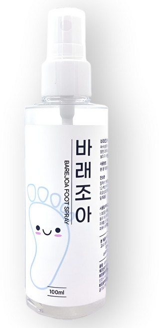 바래조아 뿌리는 발 발톱 무좀 각질 풋 스프레이 대용량 100ml, 1개, 1개입