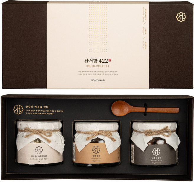 궁중비법 서가 콩고물 도라지정과 금귤정과 꿀호두정과 상견례 명절 설 선물 세트, 산서함422 단품, 1세트