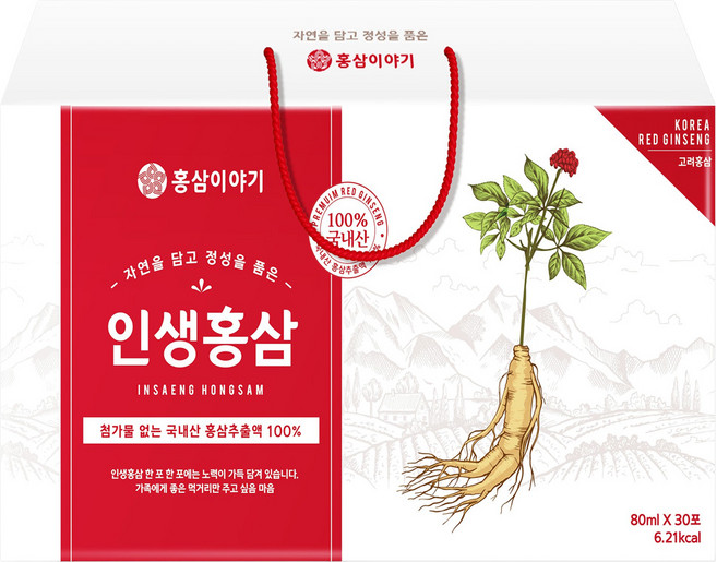 인생홍삼 프리미엄 홍삼액 80ml 30포