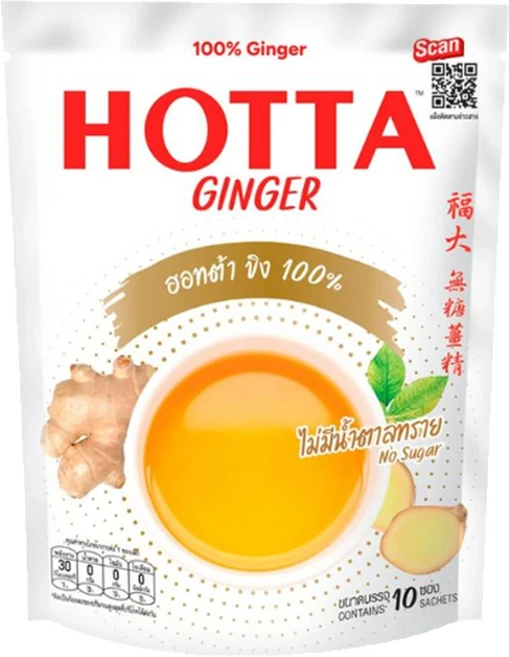 HOTTA 100% 생강차 무설탕 태국 핫타 호타 홋타 분말형, 1개, 10개입, 7g - 쿠팡