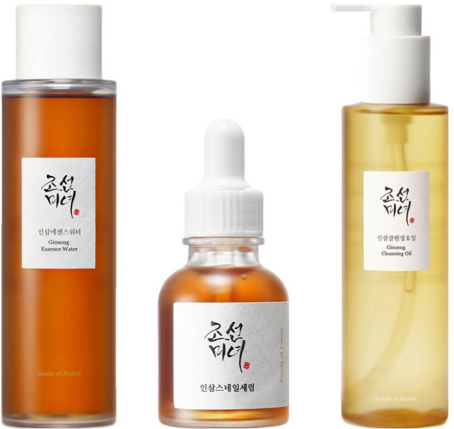 조선미녀 인삼 영양 탄력 케어 3종 세트 – 인삼 에센스 워터 + 인삼 스네일 세럼 + 인삼 클렌징 오일 (+ 마스크팩 1매 증정)