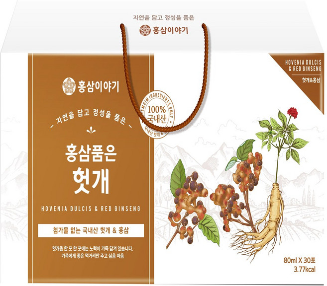 [홍삼이야기] 100% 국산 홍삼품은 헛개 나무 열매즙, 2.4L, 1개