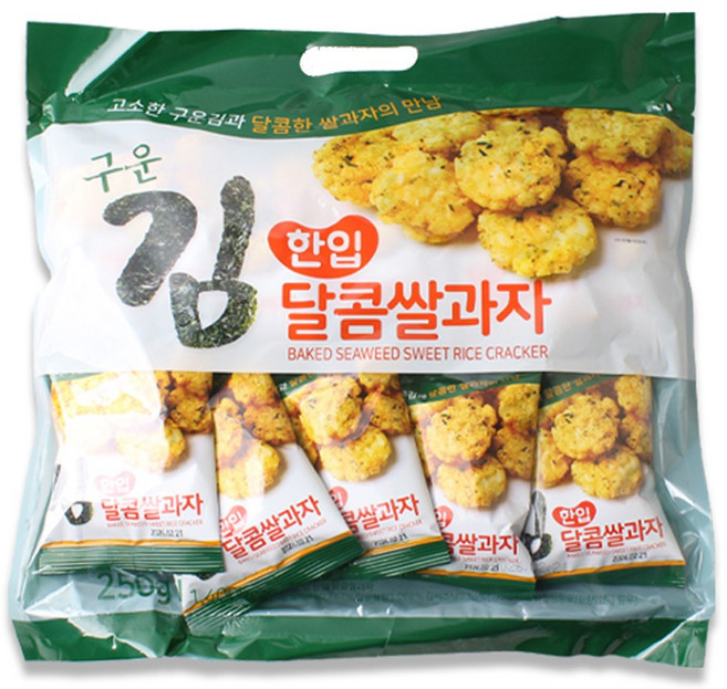 구운김 한입 달콤 쌀과자, 250g, 2개