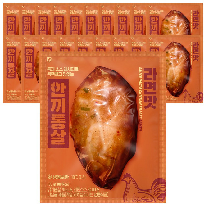 한끼통살 통살 닭가슴살 라면맛 30개입, 30개, 100g