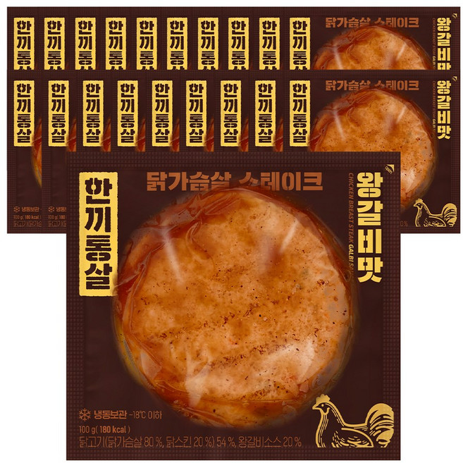 한끼통살 닭가슴살 스테이크 왕갈비맛 20개입, 20개, 100g