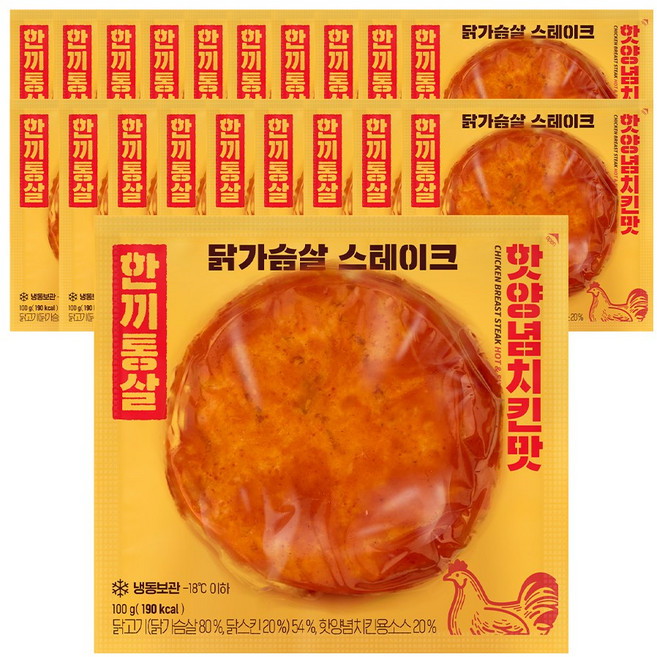 한끼통살 닭가슴살 스테이크 양념치킨맛 20개입, 20개, 100g