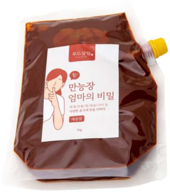 푸드살림 쉿 엄마의 비밀 대용량 만능 양념장 매운맛, 1kg, 1개