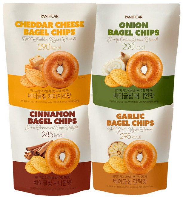 모두의식탁 베이글칩 혼합세트 (갈릭/어니언/체다치즈/시나몬), 1개, 240g
