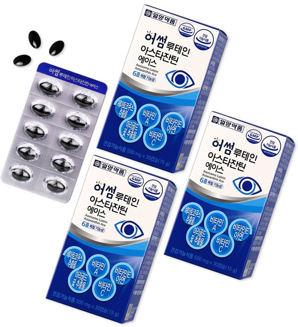 일양약품 어썸 루테인 아스타잔틴 헤마토코쿠스 에이스, 30정, 3개
