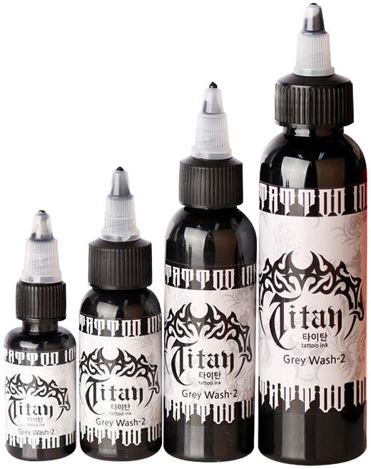 하나뷰티 타투색소 타이탄 문신용 잉크 뉴블랙 뉴그레이워시 라인 명암 전용, 1개, 뉴 블랙-1/2oz