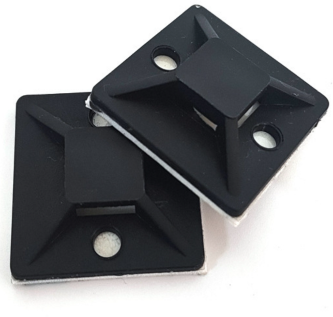 타이 마운트 접착식 케이블타이 홀더 흑색 대 3m, 100개, 블랙