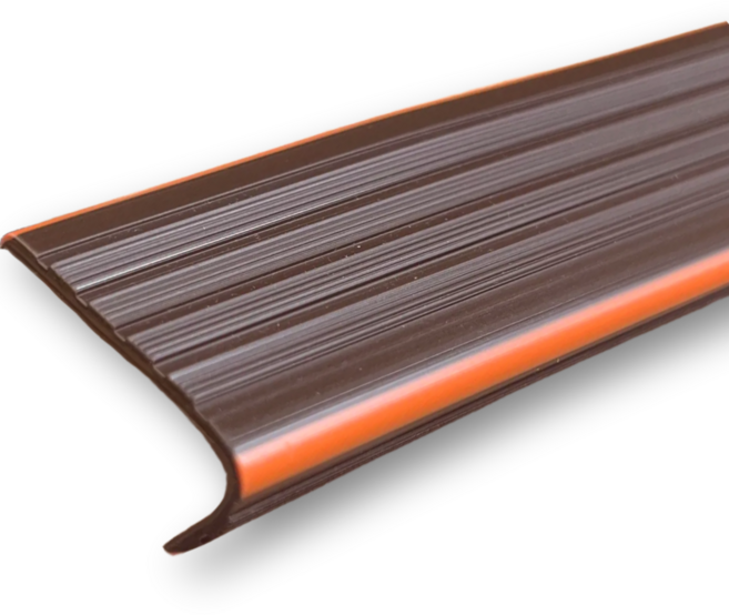 PVC 미끄럼방지 논슬립 계단 출입구 현관용 실내용 고정형 장판 마감재, 다크브라운, 1개