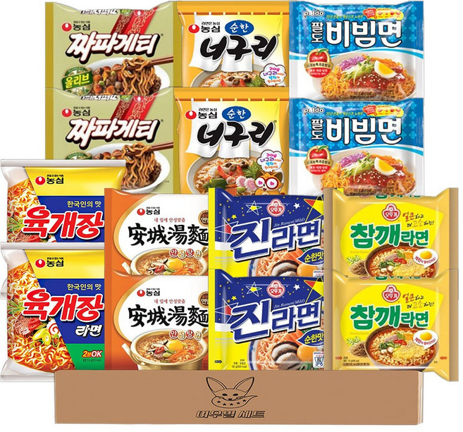 여우별 세트 라면 14호 봉지 라면 종합 혼합 세트 7종 14개 순한맛 모음, 1개
