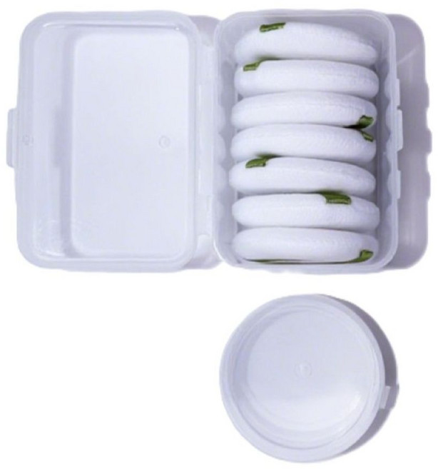 파우더 퍼프 화이트 멀티팩, 7개, 흰색