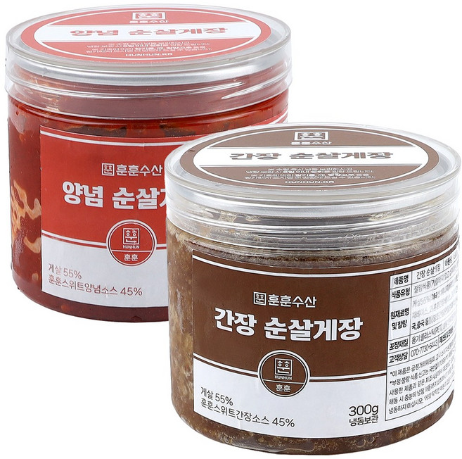 훈훈수산 간장 순살게장 300g+양념 순살게장 300g, 300g, 2개