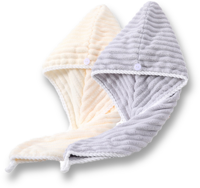 더블트리 시간단축 헤어 드라이 타월, 2개, 아이보리+그레이