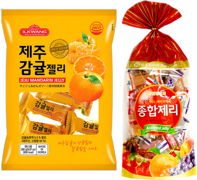 [식자재랑] 일광제과 인기상품세트 ( 제주감귤젤리 280g + 종합제리 500g ), 1세트, 780g