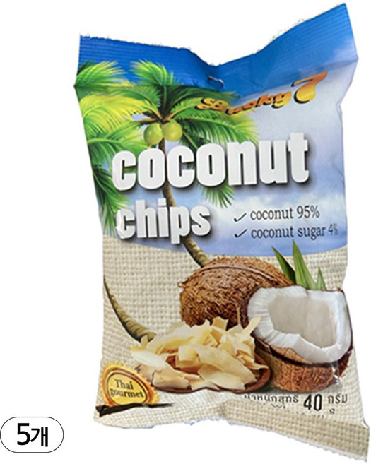 럭키 세븐 코코넛칩, 40g, 5개