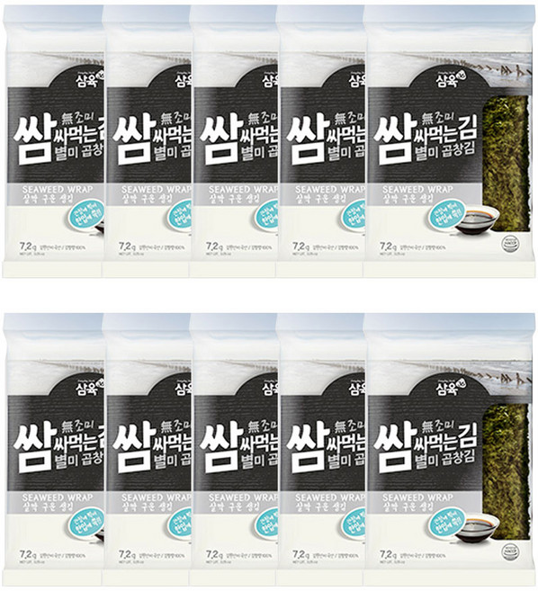 삼육 쌈싸먹는 곱창김 7.2g 10봉, 10개, 7.2