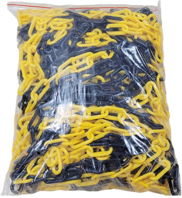 플라스틱체인 주차체인 출입금지, 노랑+검정 50미터 1봉지, 1개