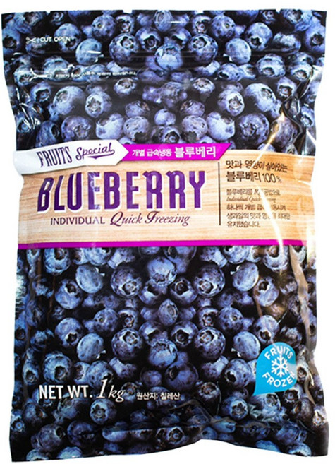 팜앤푸드 냉동 블루베리, 3개, 1kg
