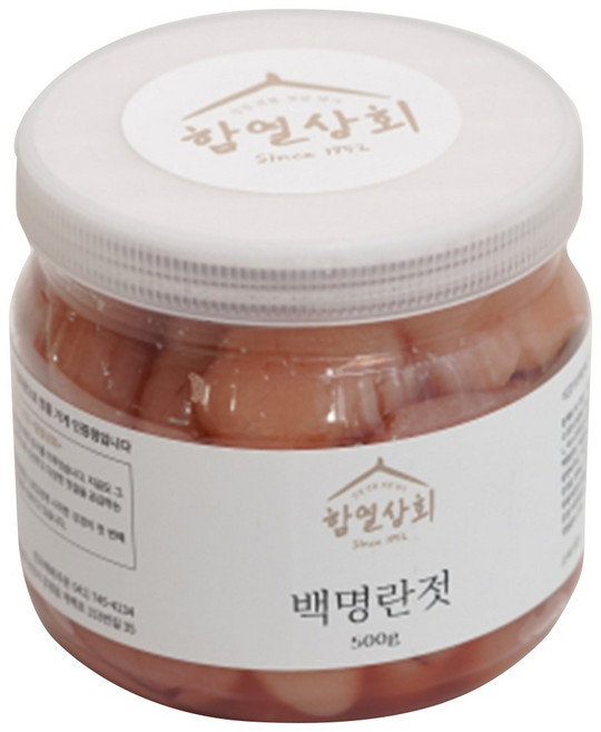 강경 함열상회 프리미엄 백명란젓(특) 500g 정란 무색소 저염 명란 젓갈 반찬, 1개