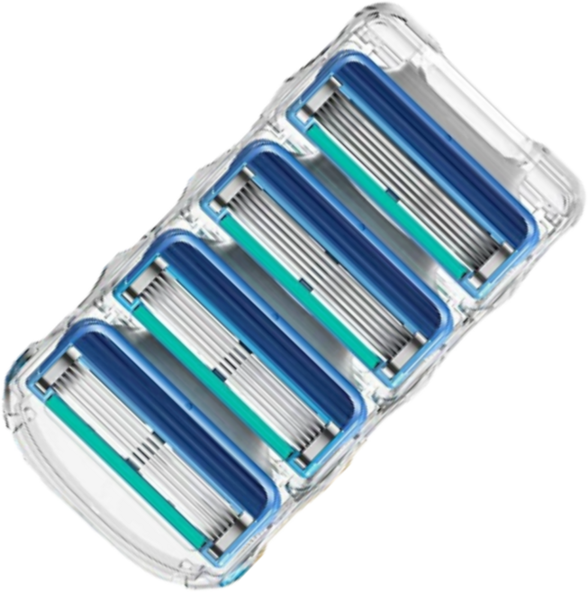 토브리빙 5중날 파워 퓨전 블루 면도날 질레트 호환, 1개, 4개입