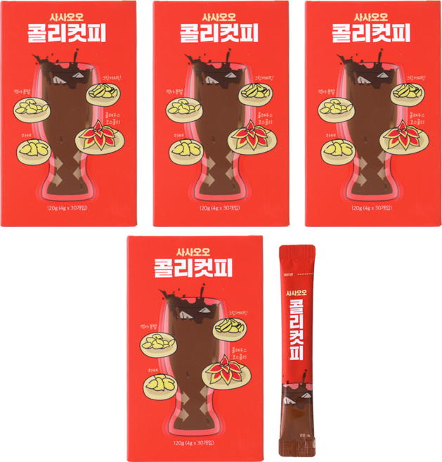 사사오오 콜리컷피 44 / 55 콜레우스 포스콜리 커피, 4g, 30개입, 4개