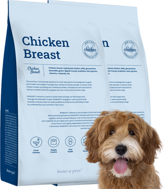 본아페티 플러스 강아지 기능성 스팀 수제사료, 닭, 1kg, 2개