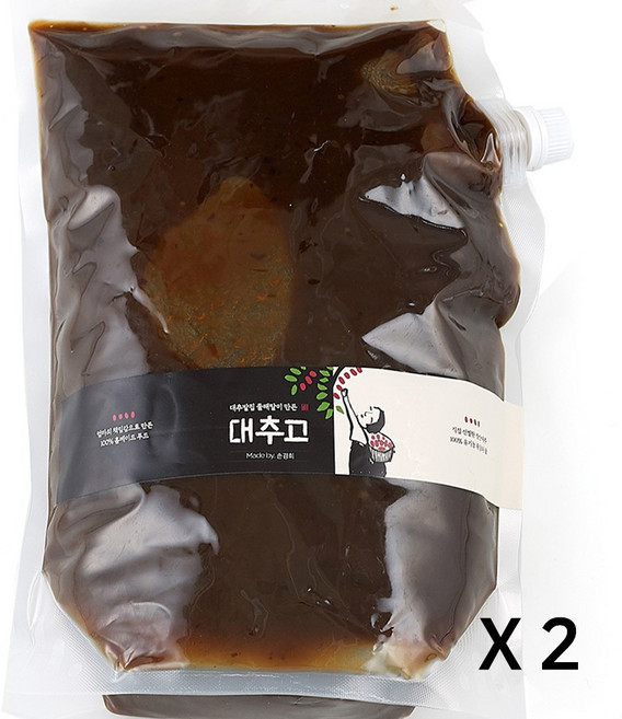 대추밭 둘째딸이 만든 수제 대추고 대추차 전통차 프리미엄 수제청 허밍테이블, 2kg, 3개, 1개입
