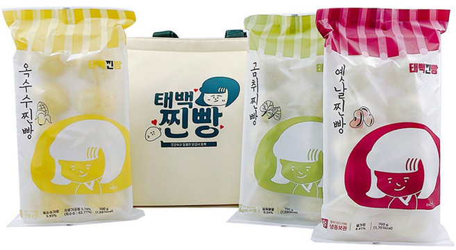 [자연한올] 태백찐빵 혼합3종 선물세트(곰취찐빵+옥수수찐빵+옛날찐빵), 3개, 700g