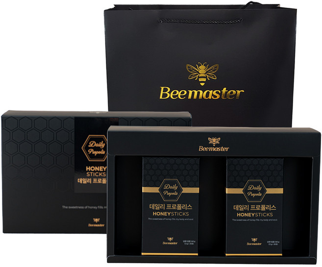 비마스터 데일리 프로폴리스 꿀스틱 60p 선물세트 + 쇼핑백, 720g, 1세트