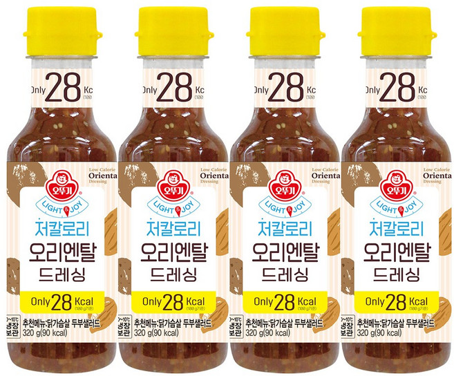 오뚜기 오리엔탈 저칼로리 드레싱 320g 가정용 다이어트용, 4개