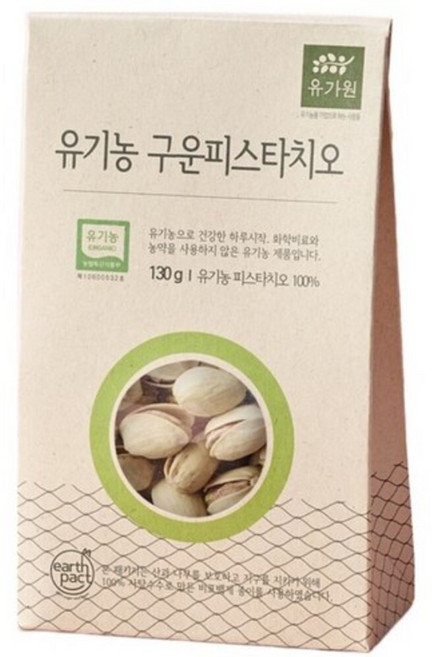 유가원 유기농 구운피스타치오, 130g, 3개
