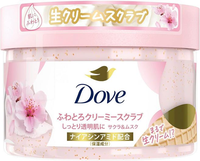 DOVE 크리미 바디 스크럽 사쿠라 & 머스크, 1개, 298g