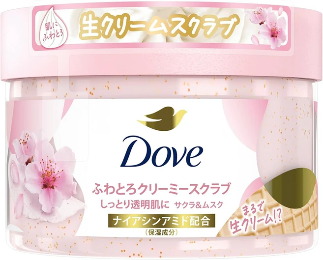 DOVE 크리미 바디 스크럽 사쿠라 & 머스크, 1개, 298g - 쿠팡