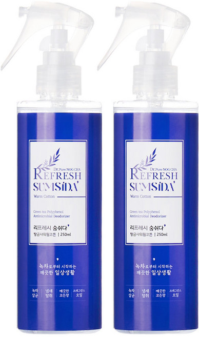 리프레시숨쉬다 뉴 강력 섬유 실내 범용탈취제 냄새제거, 2개, 250ml