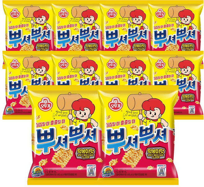 오뚜기 뿌셔뿌셔 떡볶이맛, 90g, 10개