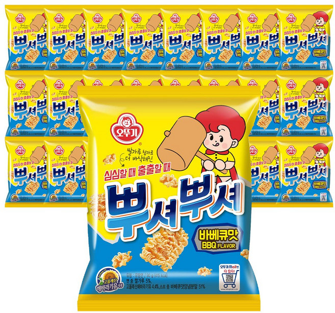 오뚜기 뿌셔뿌셔 바베큐맛, 90g, 24개