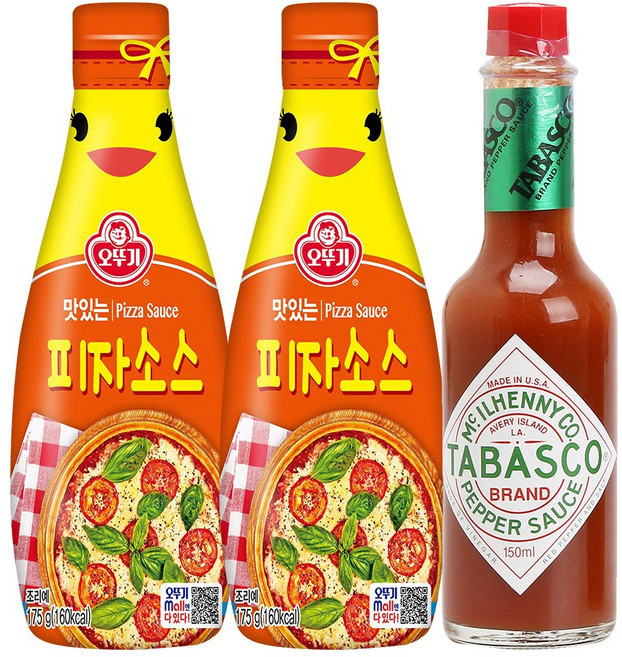 오뚜기 피자소스 175g 2개+타바스코 핫소스 150ml 1개, 1세트