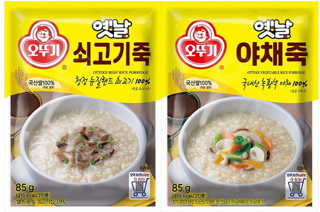 옛날 쇠고기죽 85g 4개 + 야채죽 85g 4개, 8개
