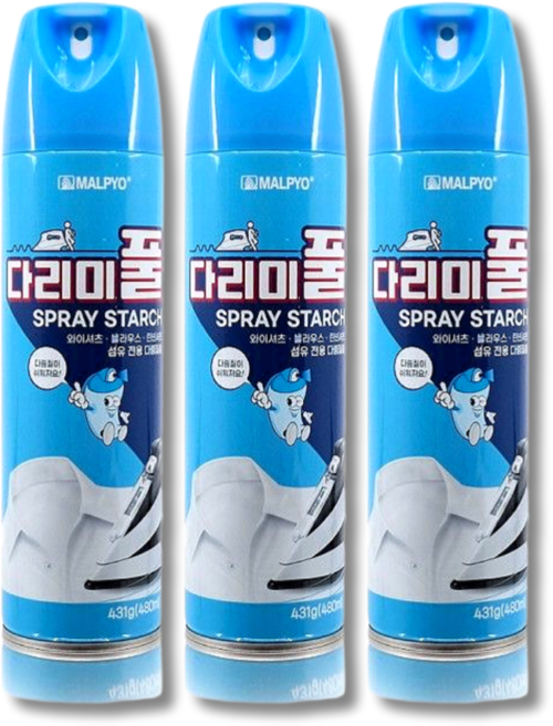 빳빳 다리미풀 강력 다림질 스프레이 세탁풀 옷 풀 먹이기, 3개, 강력다림질
