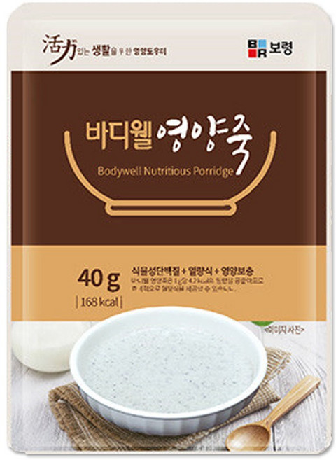 보령 바디웰 영양죽 40g x 30포 환자영양식 식사대용, 1개, 1.2g