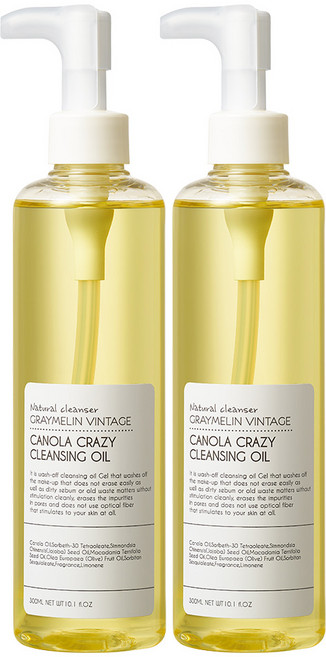 그레이멜린 카놀라 크레이지 클렌징오일 300ml 2개 + 폼클렌징 150ml 1개 랜덤증정