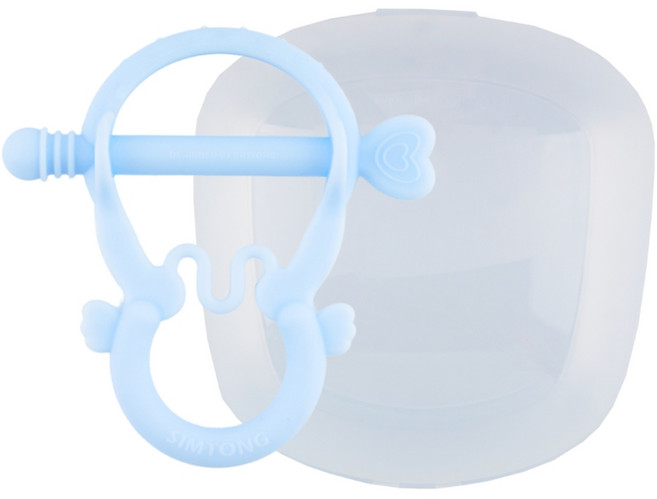 심통 실리콘 국민 손목 아기 큐피드 치발기 보관케이스포함, 베이비블루, 1개