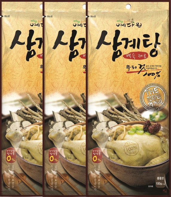예다원 삼계탕 백숙재료, 100g, 3개