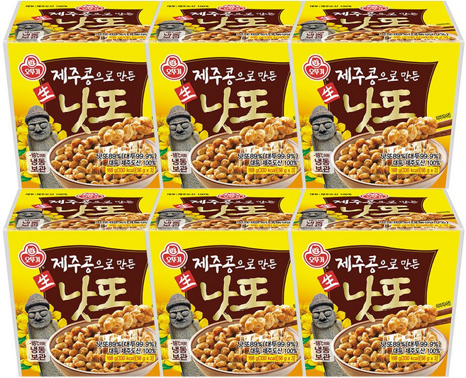 오뚜기 제주콩낫또 56g 3개입, 168g, 6개