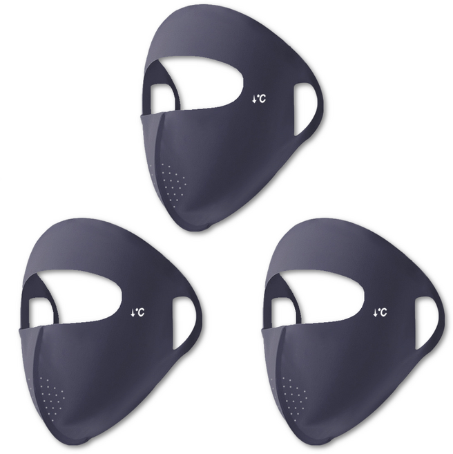 닥터쇼닝 2+1 풀페이스 골프마스크 여름용 자외선차단 얼굴가리개 쿨링 마스크, 다크그레이 3P, 1개