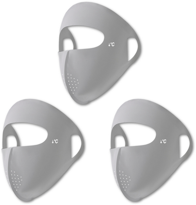 닥터쇼닝 2+1 풀페이스 골프마스크 여름용 자외선차단 얼굴가리개 쿨링 마스크, 라이트그레이 3P, 1개