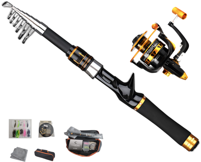 JAHCHO 캠핑 바다낚시 입문자용 다용도 미니 낚시대 세트, 180cm